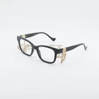 Gucci GG1025O 003 Black With Gold Detachable Chain 51MM Eyeglasses New Authentic. Price: $291.08.