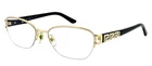 Versace 1215-B 1002 53MM Gold Black Half-rim Eyeglasses Frames Only Italy Pre-owned. Price: $49.90.