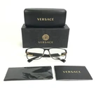 Versace Eyeglasses Frames MOD.1274 1436 Black Gold Rectangle Full Rim 57-17-140 New. Price: $139.99.