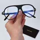 Tom Ford Women Eyeglasses Shiny Black Blue Block Pilot FT5012-B/V 001 Brand New. Price: $234.95.