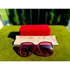 Nib Carolina Herrera Burgundy Oversized Sunglasses 0179/S Gold Temples New. Price: $125.00.