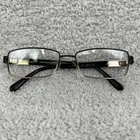 Versace 1137 Black Silver Rectangle Eyeglasses Frames 53-16-135 Italy Only Pre-owned. Price: $39.99.