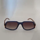 Zenni Cat Eye Sunglasses Tortoise Shell Frame & Blue Rim Brown Lenses Weekender Pre-owned. Price: $9.59.