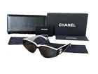 Chanel Sunglasses Black White Frame Classic 6056 Cat Eye Women New. Price: $99.99.