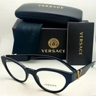 New Versace Rx-able Eyeglasses 3282 GB1 53-19 140 Black & Gold Cat-eye Frames. Price: $169.99.