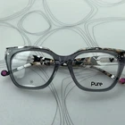 Pure P-7000 061 Gray/tortoise Plastic Square Full Rim Eyeglasses 52-18-140 Women New. Price: $49.99.