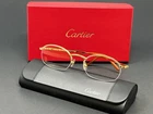 Cartier T8100608 Pale Gold 51MM Titanium Oval Half Rim Unisex Vintage Eyeglasses New. Price: $1264.15.