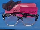 New Women's Betsey Johnson Eyeglass Frame Kitsch Queen Black Plastic 53-17-140. Price: $79.95.