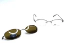 New Revolution Brown Metal Oval Glasses Magnetic Clip REV475 49 18 140. Price: $109.00.