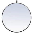 Elegant Decor Rowan 24" Round Metal Frame Hooked Mirror In Black New. Price: $134.00.