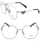 Prada Tampo PR59ZV Silver Triangle Logo Metal Eyeglasses Optical Frame New. Price: $264.00.