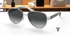 Coach HC7111 9001T3 Pilot Silver Dark Grey Grad Polarized 57 Women's Sunglasses New. Price: $90.99.