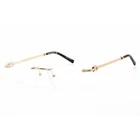 Charriol Men's Eyeglasses Rimless Shiny Light Gold Rectangular Frame PC75081 C03 New. Price: $236.87.