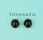 Tiffany & Co 18K Onyx Cabochon Stud Earrings Yellow Gold 16MM Vintage EG2181 Pre-owned. Price: $2756.41.