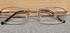 Rimless Rectangle Eyeglasses Gold Metal Frame 60286-T10025-096 +2.50 Readers Pre-owned. Price: $21.40.
