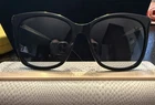 Jimmy Choo JC352 Cat-eye Sunglasses In Black Acetate With Glittery Stripe Detail New. Price: $168.00.