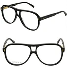 Gucci GG1044O Black Retro Aviator Flex Unisex Eyeglasses Optical 57MM 001 New. Price: $252.00.