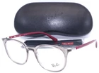 New Ray-ban Rb 7190 8083 Transparent Grey/red Temples Authentic Eyeglasses 51-19. Price: $110.00.