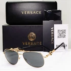 Versace Sunglasses Black Gold Pilot Medusa Metal Mod 2236 1002/87 59MM New. Price: $200.35.