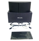 Prada Eyeglasses Frames VPR58Y 02N-1O1 Blue Silver Round Full Rim 48-20-145 New. Price: $159.99.