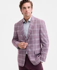 Michael Kors Men's Classic Fit Sport Coat Maroon Plaid 48 YAP3026 New. Price: $70.00.