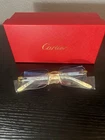 Cartier Gold Rimless Rectangle Metal Eyeglass Frames 55-19-140 R262018 New. Price: $150.00.