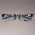 Nike 8054 074 Black Half Rim Rectangular Metal Eyeglass Frames 55-16-140 New. Price: $74.99.