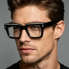 Retro Thick Black Square Acetate Eyeglasses Frame Clear Lens For Women New. Price: $28.99.