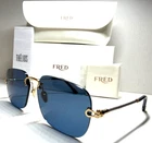 Fred FG40057U 30V Shiny Gold Silver Cable Temples W/blue Lens Sunglasses 60-15 New. Price: $525.00.