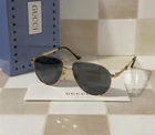 Gucci GG1440S 001 Gold Metal Aviator Grey Lens Sunglasses Unisex Ships Today New. Price: $149.99.