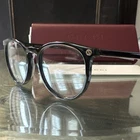 Gucci Black Round Plastic Full Rim Eyeglasses GG0027O 001 50 Solid Designer New. Price: $178.00.