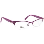 With Tags Christian Dior Eyeglasses CD3765 E2V Marquises Purple Half Rim Italy Pre-owned. Price: $179.99.