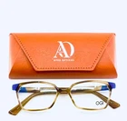 New Ogi Heritage 9107/1909 Brown Blue Womens Geometric Eyeglasses 53-16-145 B:35. Price: $43.99.