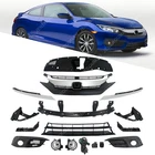 Grille Kit Front Brackets Radiator Cover Fog Lights For 16-19 Honda Civic 14PCS New. Price: $105.00.