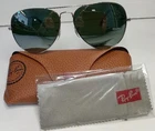 Ray Ban RB3026 Aviator Lg Metal Ii Sunglasses Silver/ Mirror 62/14 140 & Extras New. Price: $140.50.