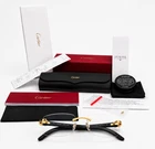 New Authentic Cartier Buffalo Horn Gold White Eyeglasses CT00460. Price: $2900.00.