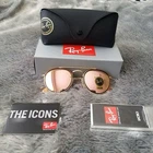 Ray-ban Round Double Bridge RB3647N Rose Gold Flash Lens 51MM Sunglasses New. Price: $55.00.