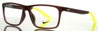 Nike 7116 207 Brown Yellow Mens Rectangle Full Rim Eyeglasses 56-15-140 B:38 New. Price: $69.99.