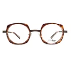 Rey Eyeglasses Frames JF2717 1095 White Demi Brown Tortoise Hexagon 45-23-137 New. Price: $299.99.