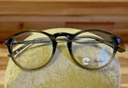 Anglo American Eyeglasses.model P Lux. Handmade England. 49-20.ROUND Green Ombre New. Price: $67.00.