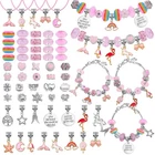 Flasoo Diy Charm Bracelet Making Kit, Jewelry With Unicorn Mermaid Pink S... New. Price: $25.04.