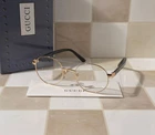 Gucci GG1585O 001 Round Gold Metal Clear Unisex Eyeglasses Ships Today New. Price: $159.99.