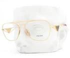 Prada Pilot Eyeglasses Vpr B50 5AK-1O1 Polished Gold 57MM With Case New. Price: $215.00.