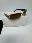Versace MOD.2021 100213 Gold Black Rectangular Eyeglasses Frame 60-15-130 Pre-owned. Price: $350.00.