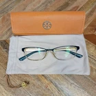 Tory Burch Green Gold Frames Eyeglasses With Orange Case Ty 1036 488 51-16 140 Pre-owned. Price: $30.00.