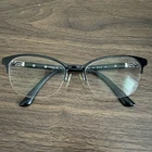 Vogue VO4050 352 Black Silver Cat Half Rim Eyeglasses Frames Only 53-18-140 Pre-owned. Price: $22.49.