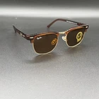 Ray-ban RB3016 Clubmaster W0365 Brown Gold G-15 Sunglasses 51-21-145 Pre-owned. Price: $60.89.
