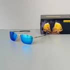 Oakley Ejector OO4142 Polarized Sunglasses Silver Frame Sapphire Lens New. Price: $129.00.