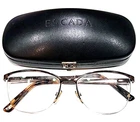 Escada VES873 Brown Metal Half Rim Oval Eyeglasses 54-16 140 Italy Case Pre-owned. Price: $35.96.