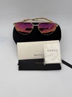 Gucci Sunglasses GG1679S 002 Aviator Gold Yellow Logo 56 15 145 Case New. Price: $289.99.